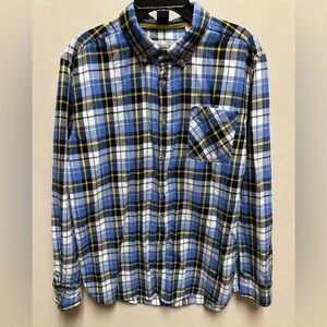 Depart West Blue and Yellow Plaid Men's Shirt